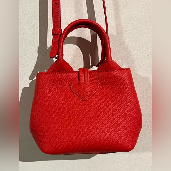 Brand new! $690 Longchamp Le Roseau XS red leather bag - Picture 5 of 12